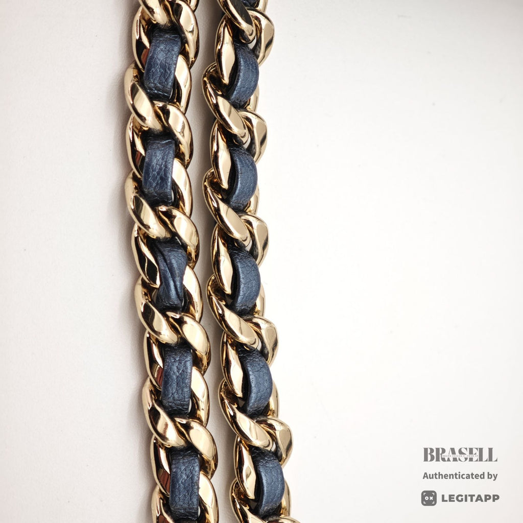 CHANEL Matelasse Metallic Shoulder Bag Blue Women's Dust Bag【ImportFeeFREE】