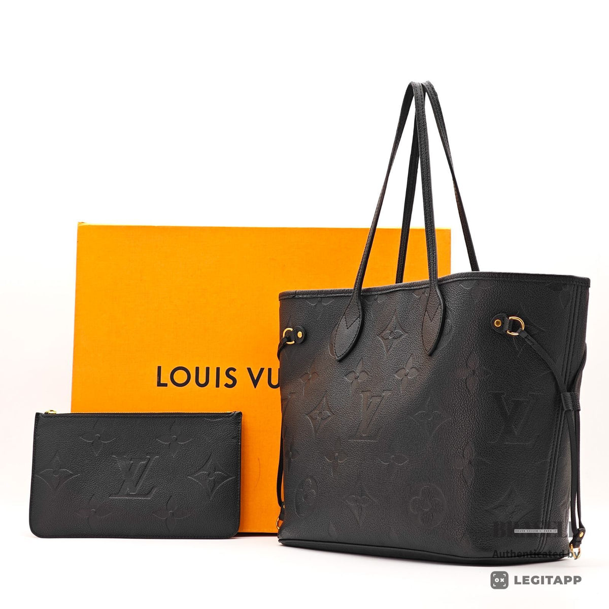 LOUIS VUITTON Monogram Empreinte Neverfull MM M45685 Tote Black【ImportFeeFREE】