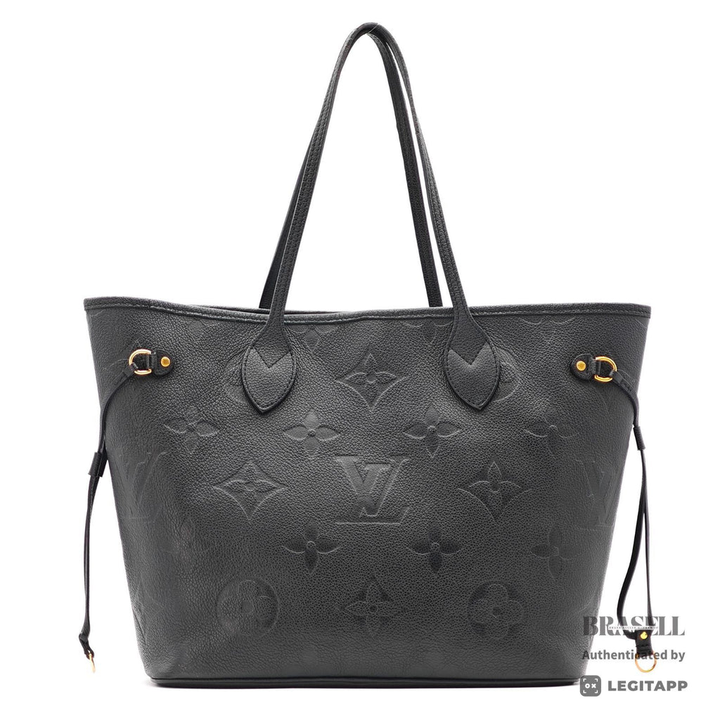 LOUIS VUITTON Monogram Empreinte Neverfull MM M45685 Tote Black【ImportFeeFREE】