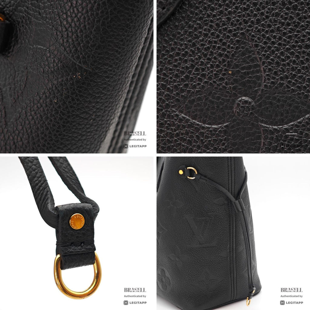 LOUIS VUITTON Monogram Empreinte Neverfull MM M45685 Tote Black【ImportFeeFREE】