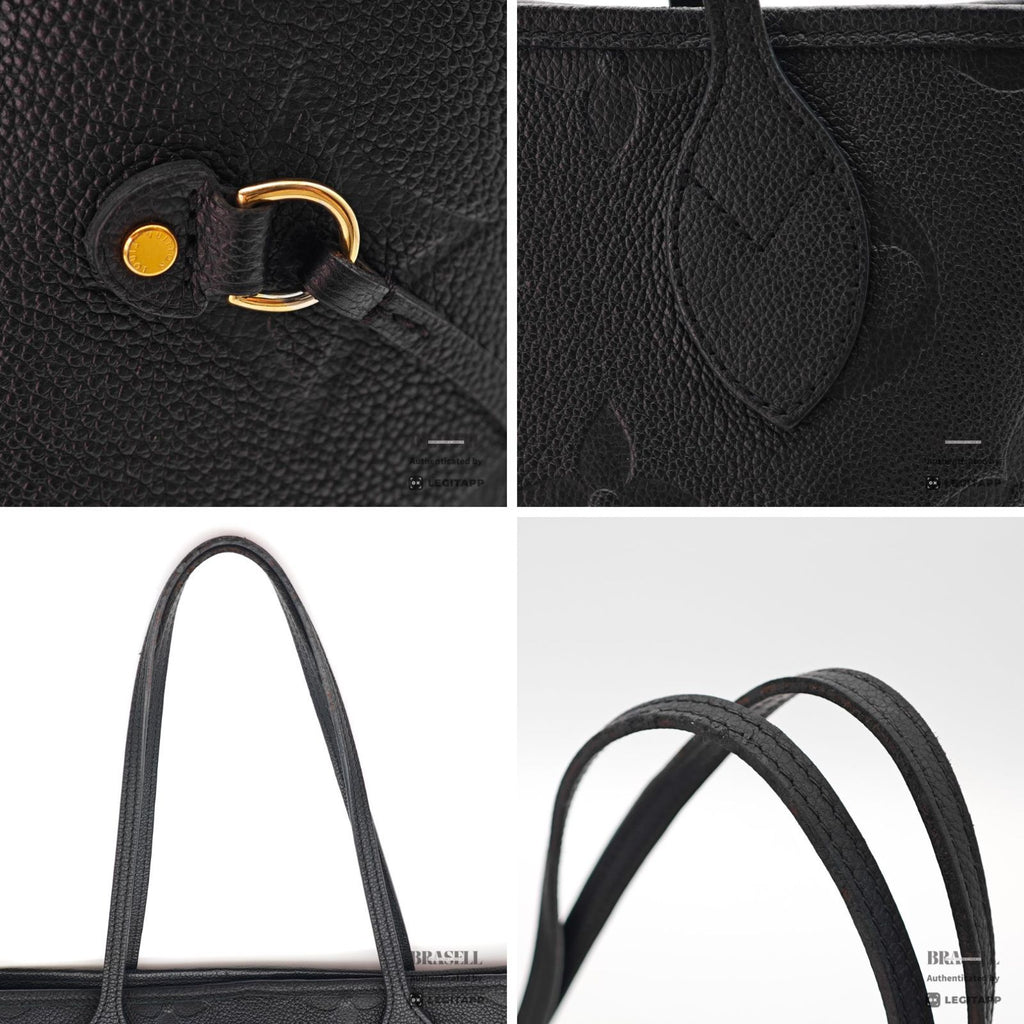 LOUIS VUITTON Monogram Empreinte Neverfull MM M45685 Tote Black【ImportFeeFREE】