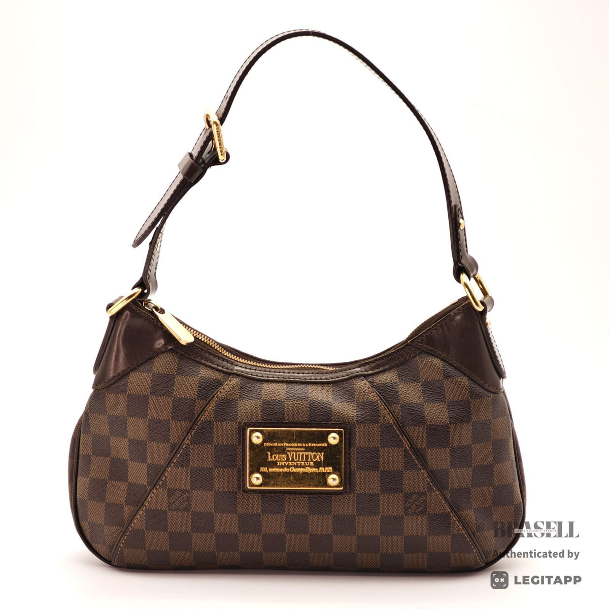 LOUIS VUITTON Damier Ebene Thames PM N48180 Shoulder Bag Brown【ImportFeeFREE】