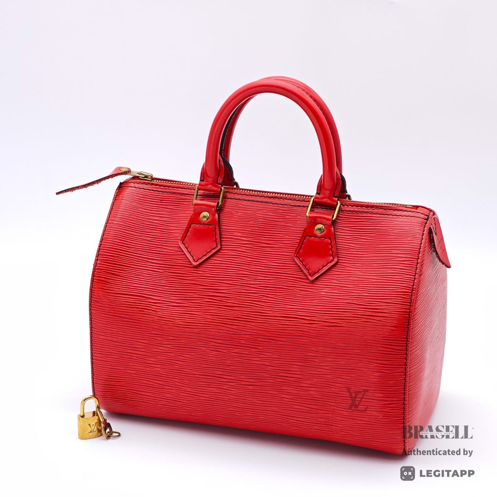 LOUIS VUITTON Epi Speedy 25 M43017 Handbag Red Padlock & Key【ImportFeeFREE】