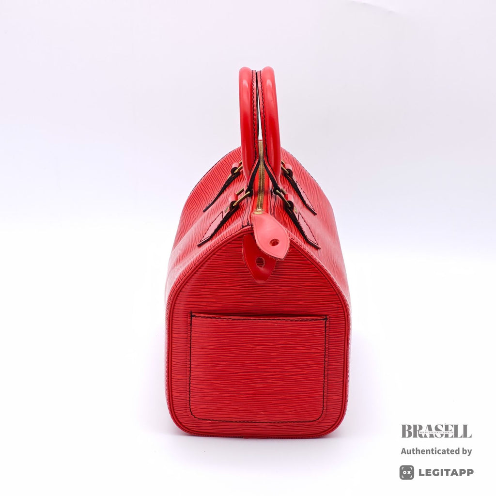 LOUIS VUITTON Epi Speedy 25 M43017 Handbag Red Padlock & Key【ImportFeeFREE】
