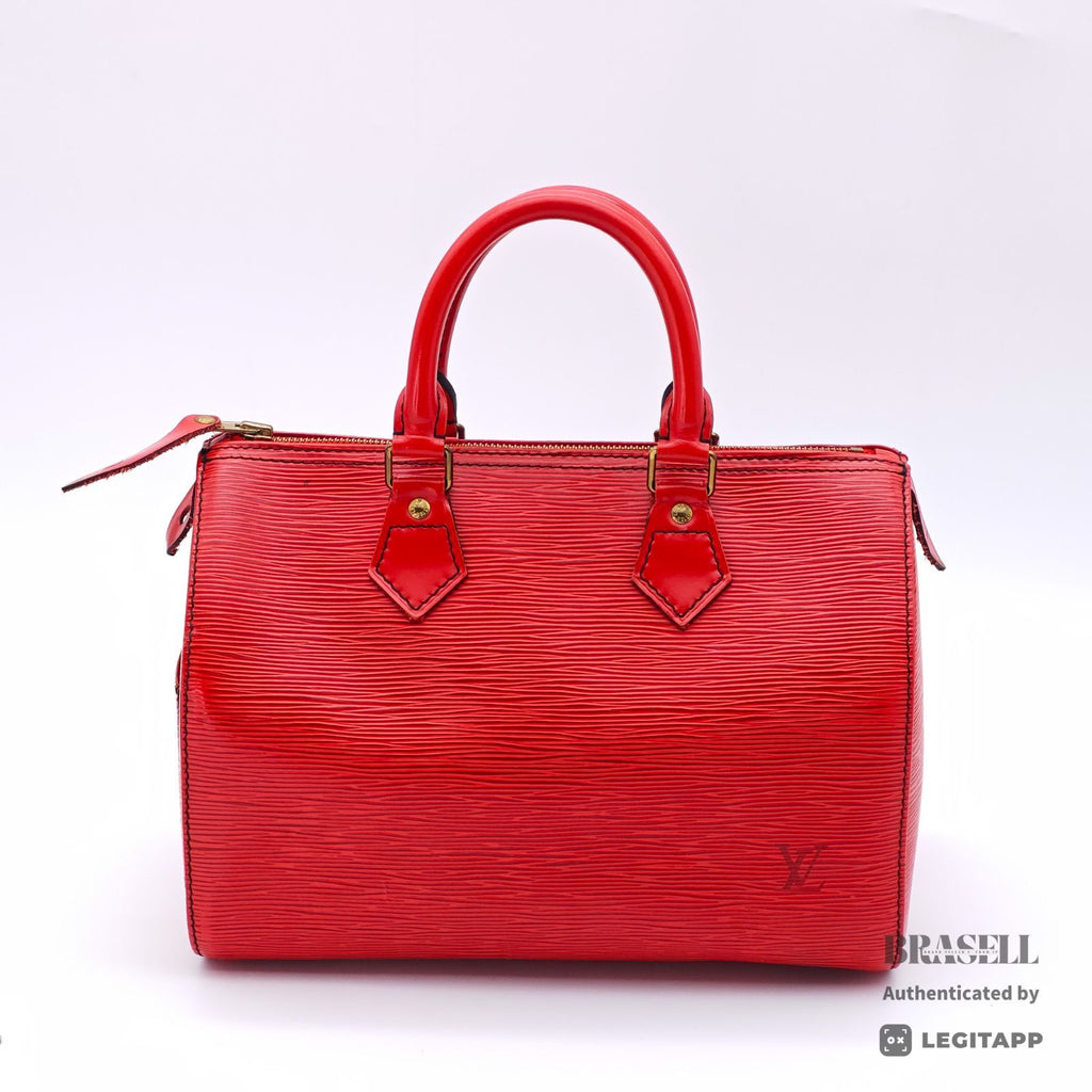LOUIS VUITTON Epi Speedy 25 M43017 Handbag Red Padlock & Key【ImportFeeFREE】