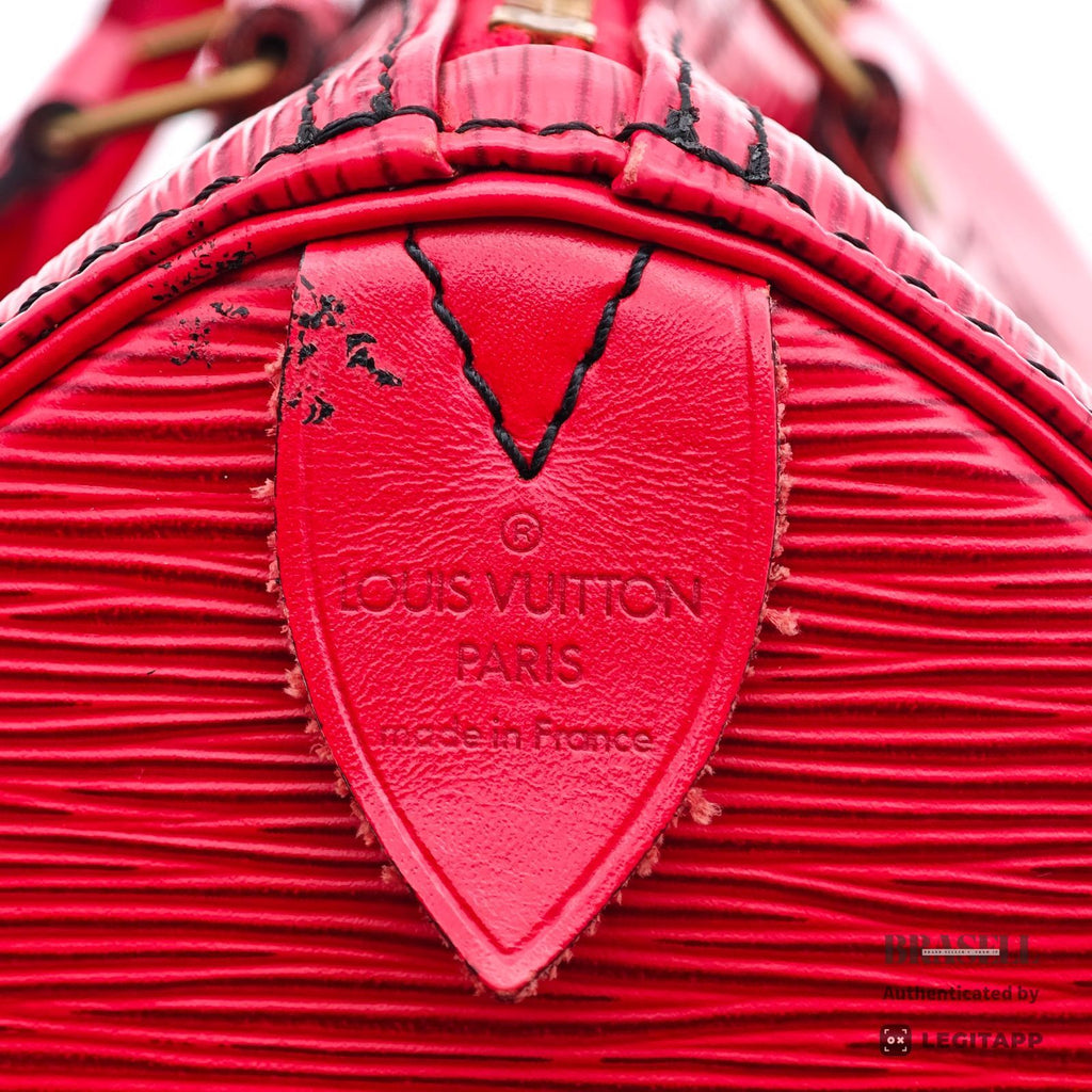 LOUIS VUITTON Epi Speedy 25 M43017 Handbag Red Padlock & Key【ImportFeeFREE】