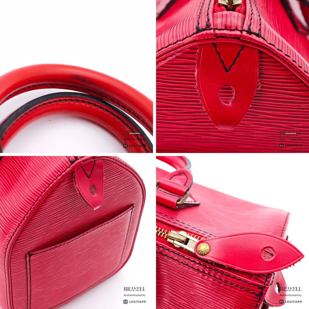 LOUIS VUITTON Epi Speedy 25 M43017 Handbag Red Padlock & Key【ImportFeeFREE】