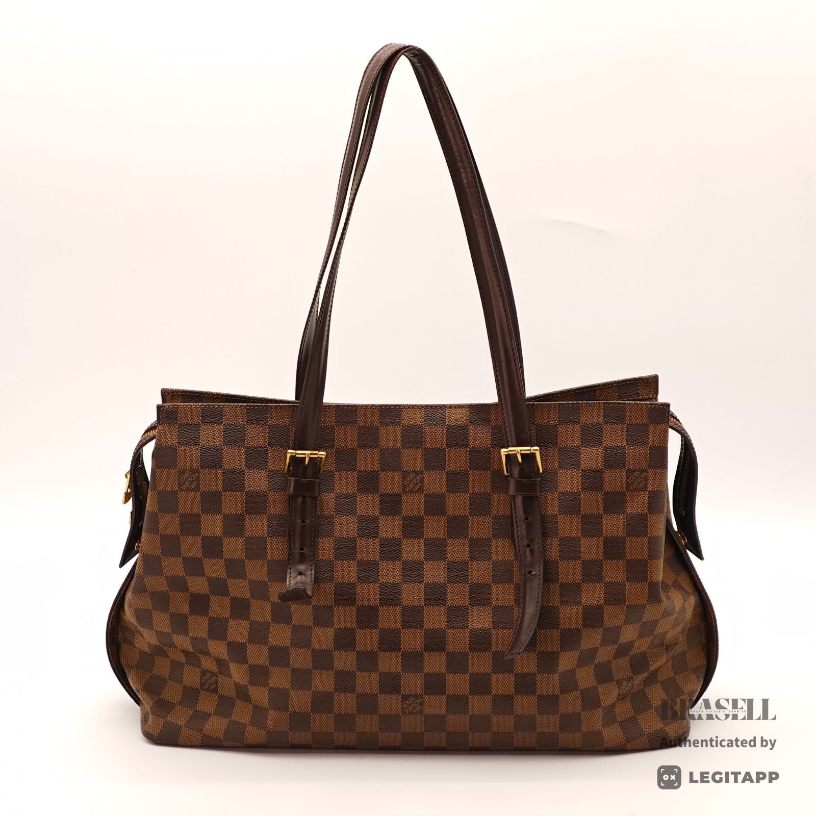 LOUIS VUITTON Damier Ebene Chelsea Tote Bag N51119 Brown【ImportFeeFREE】