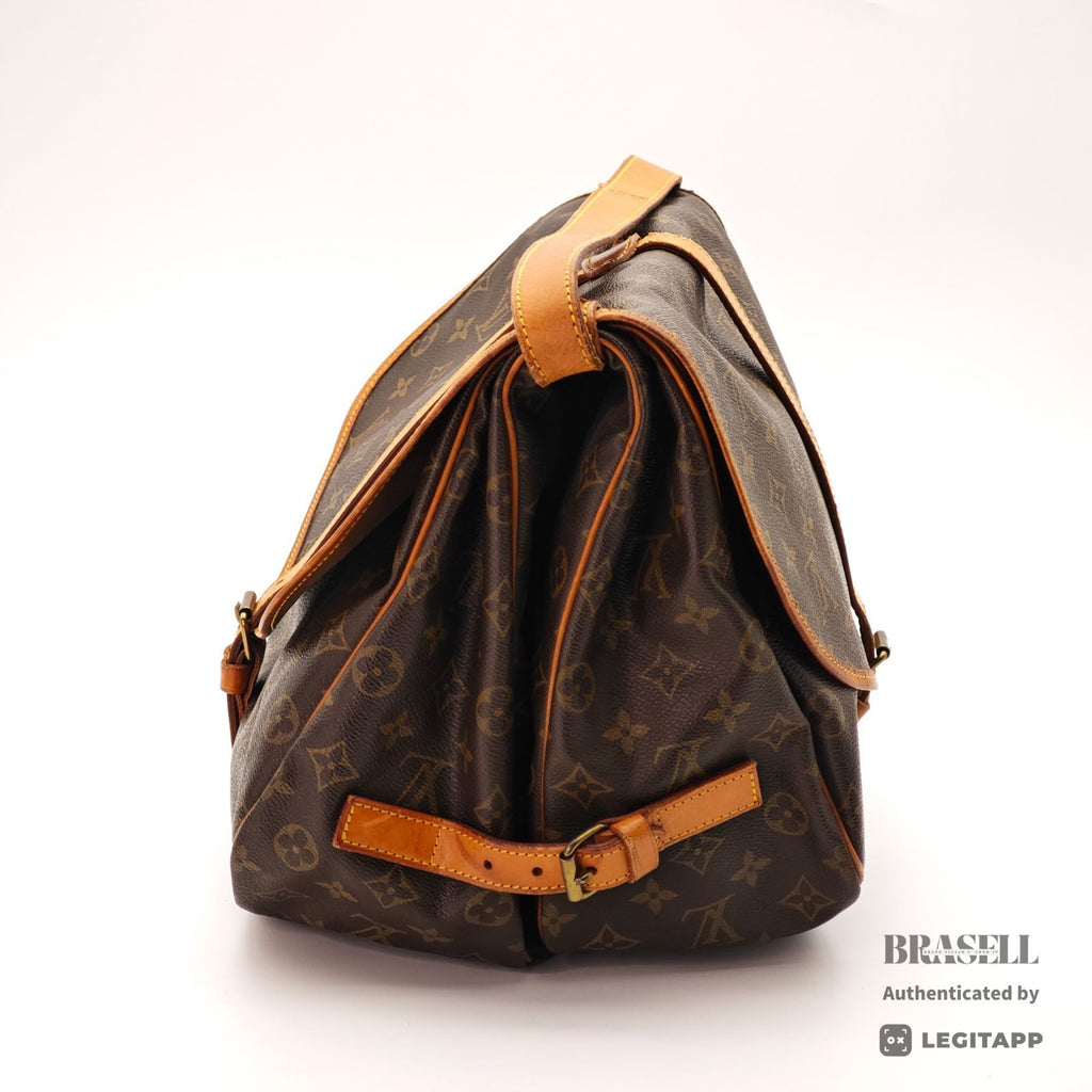 LOUIS VUITTON Monogram Saumur 35 M42254 Shoulder Bag Brown【ImportFeeFREE】