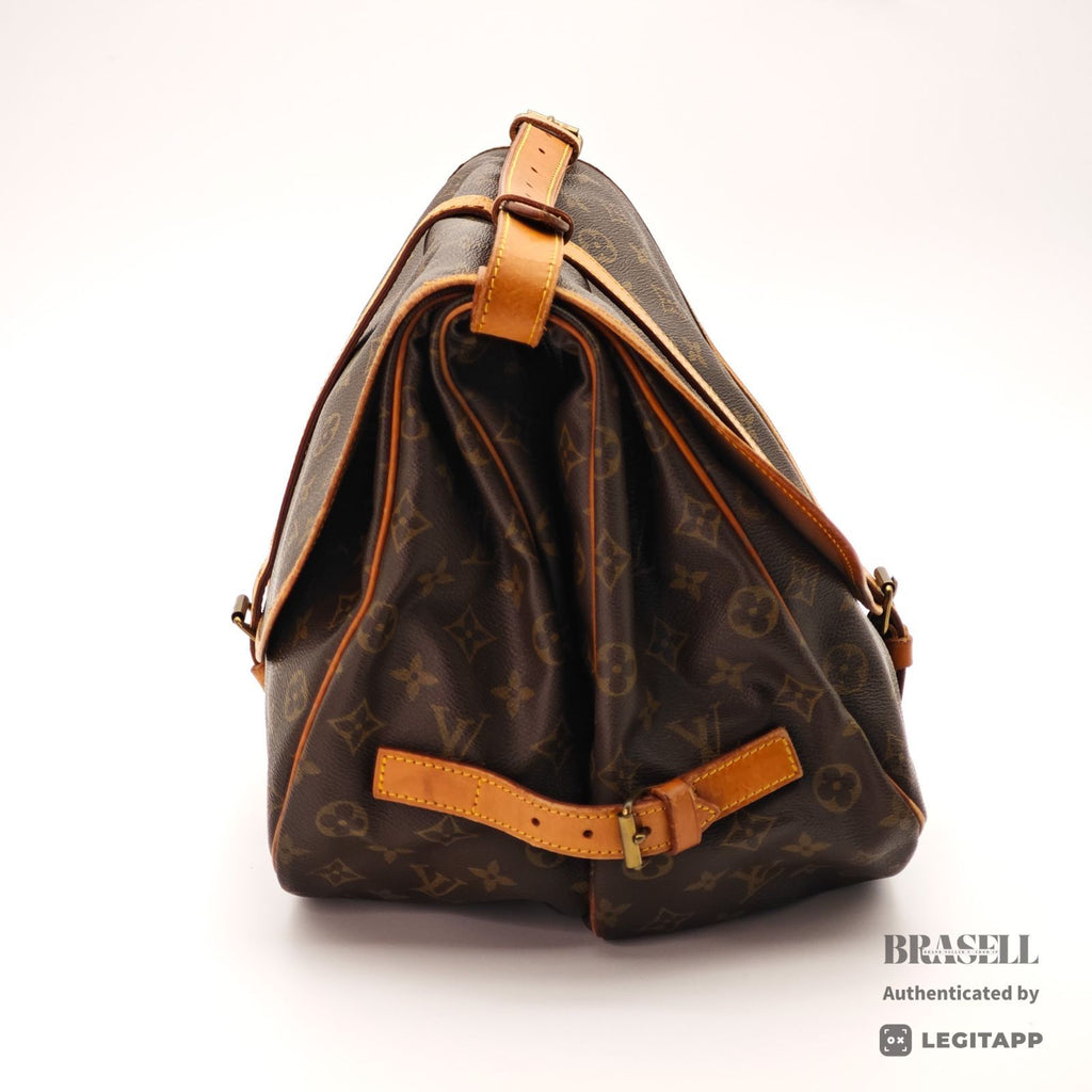 LOUIS VUITTON Monogram Saumur 35 M42254 Shoulder Bag Brown【ImportFeeFREE】