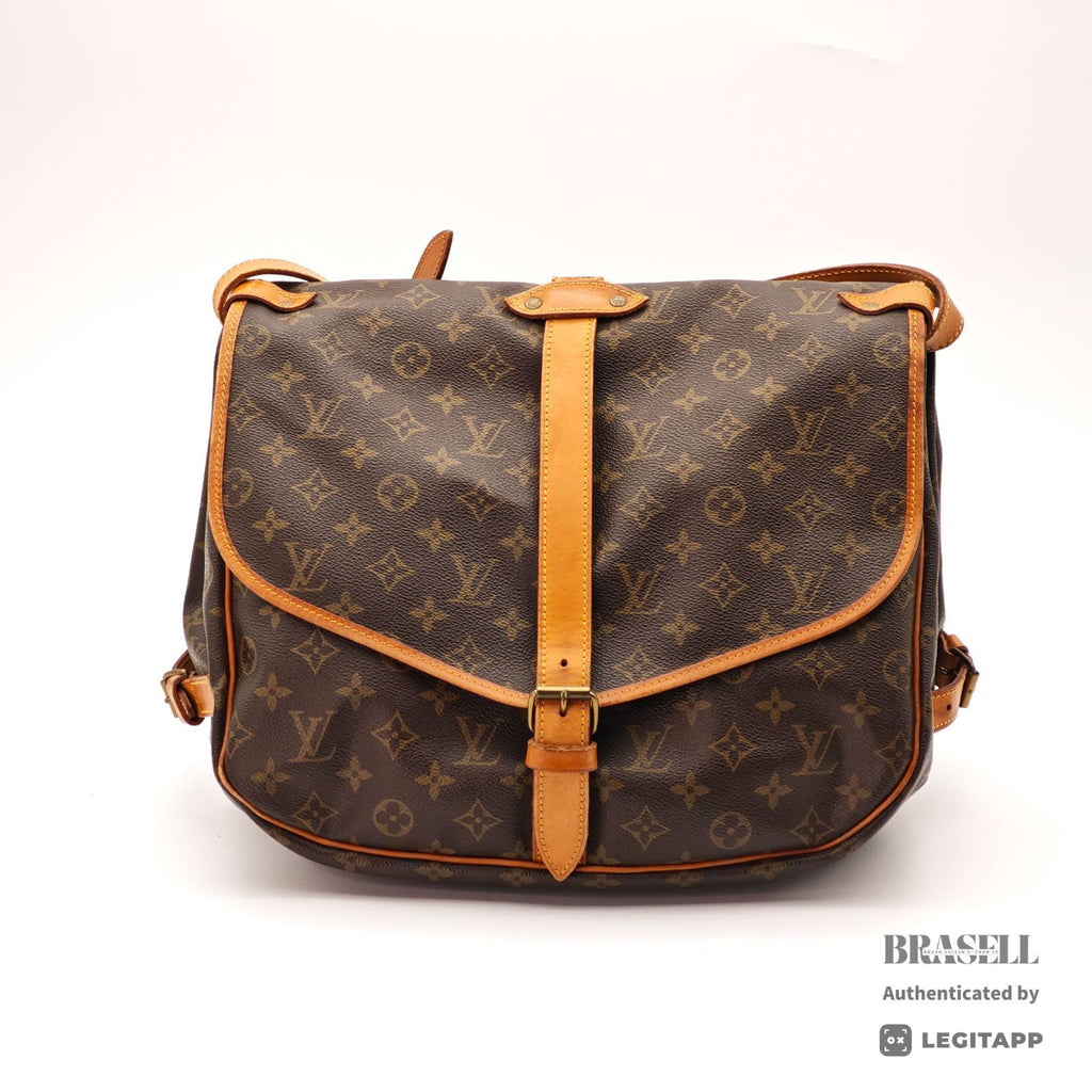 LOUIS VUITTON Monogram Saumur 35 M42254 Shoulder Bag Brown【ImportFeeFREE】