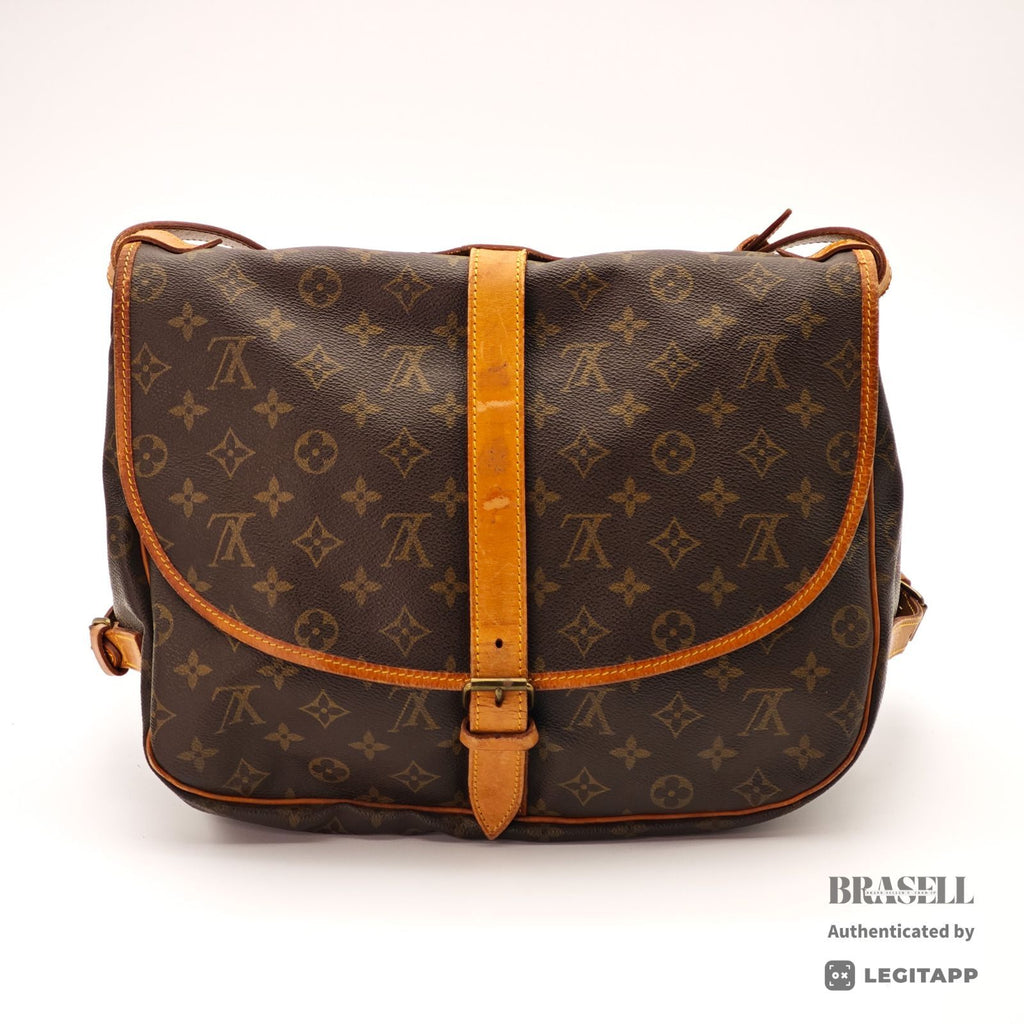 LOUIS VUITTON Monogram Saumur 35 M42254 Shoulder Bag Brown【ImportFeeFREE】