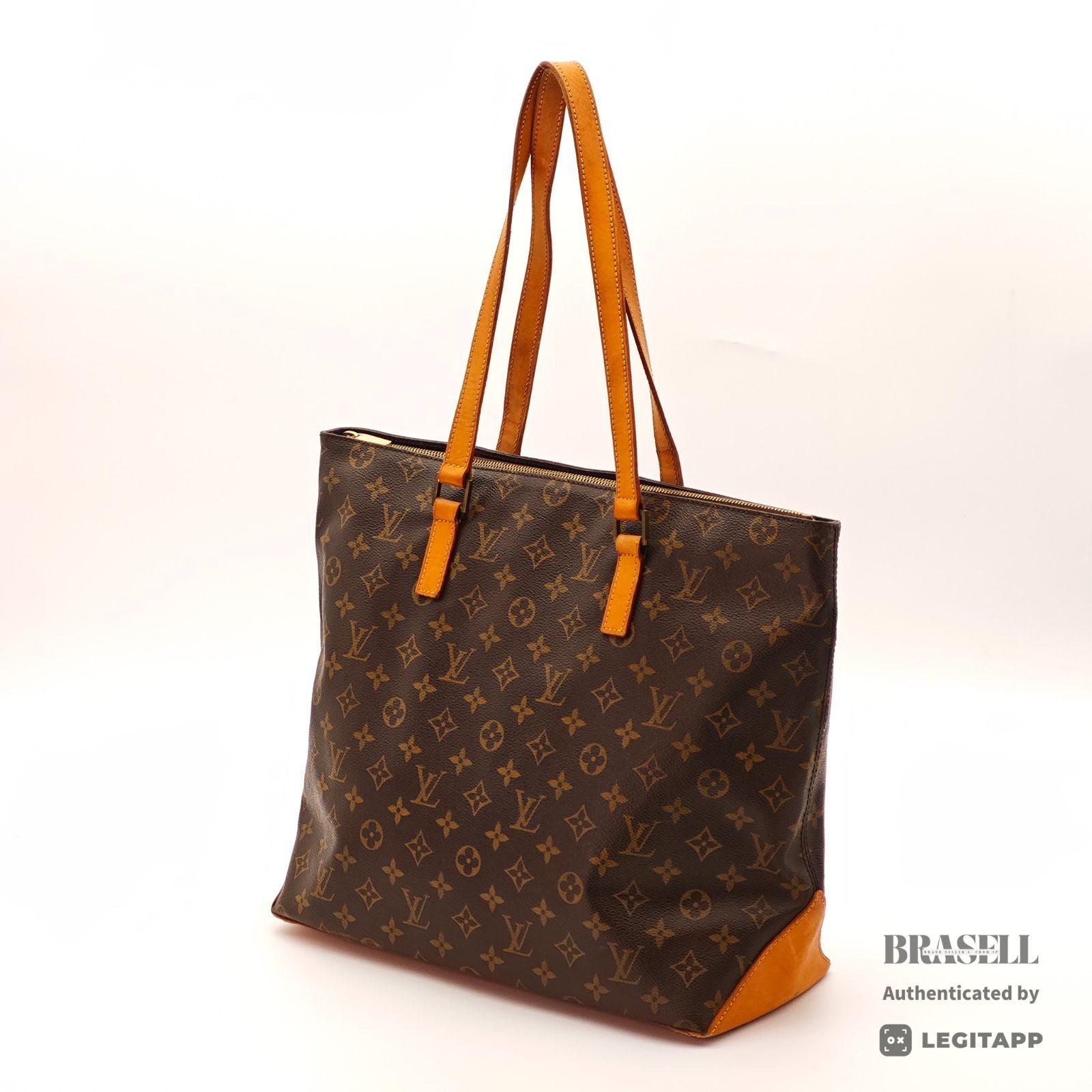 LOUIS VUITTON Monogram Cabas Mezzo M51151 Tote Bag Brown 【ImportFeeFREE】