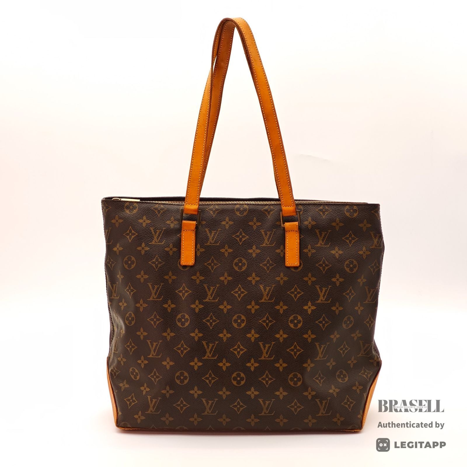 LOUIS VUITTON Monogram Cabas Mezzo M51151 Tote Bag Brown 【ImportFeeFREE】