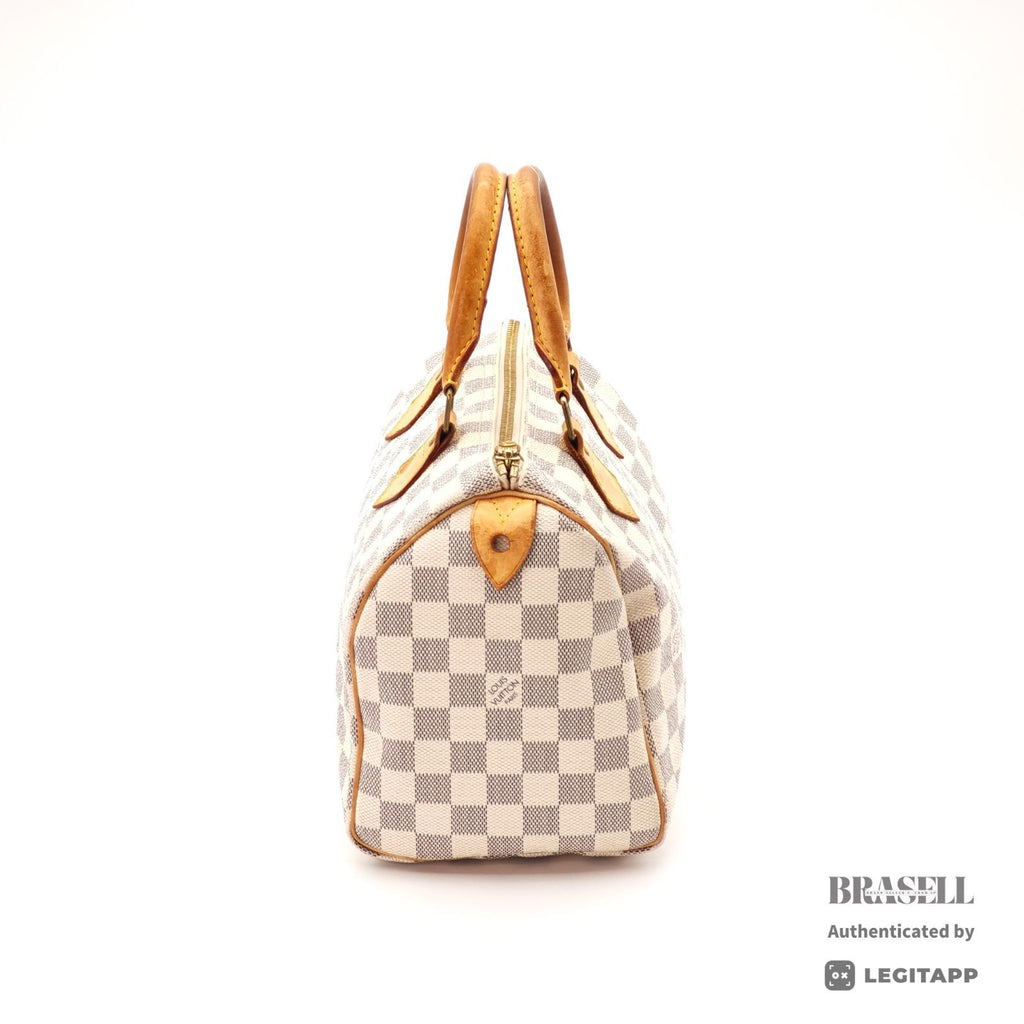 LOUIS VUITTON Damier Azur Speedy 25 N41534 Handbag White【ImportFeeFREE】