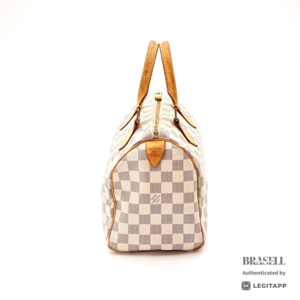 LOUIS VUITTON Damier Azur Speedy 25 N41534 Handbag White【ImportFeeFREE】