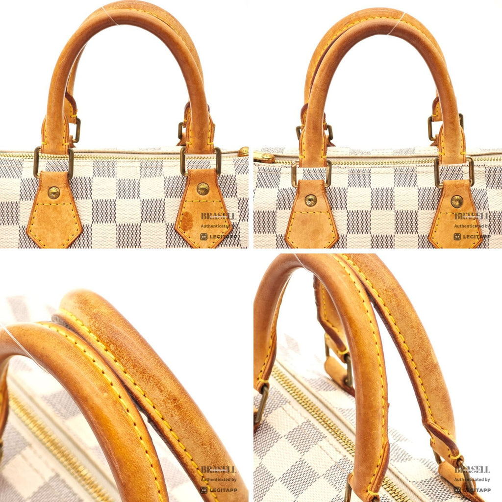 LOUIS VUITTON Damier Azur Speedy 25 N41534 Handbag White【ImportFeeFREE】