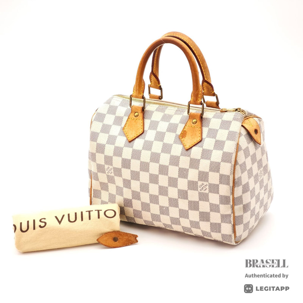 LOUIS VUITTON Damier Azur Speedy 25 N41534 Handbag White【ImportFeeFREE】
