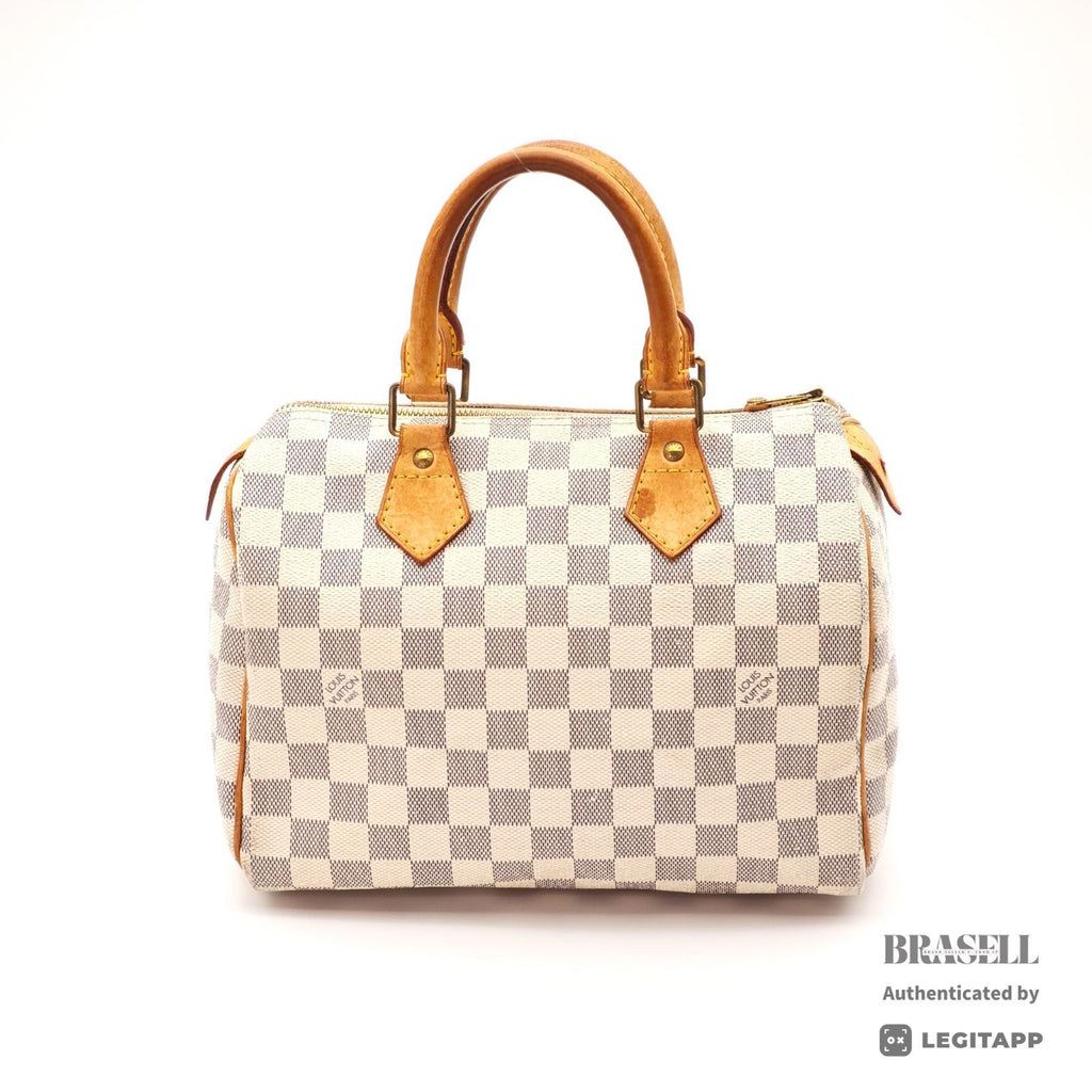 LOUIS VUITTON Damier Azur Speedy 25 N41534 Handbag White【ImportFeeFREE】
