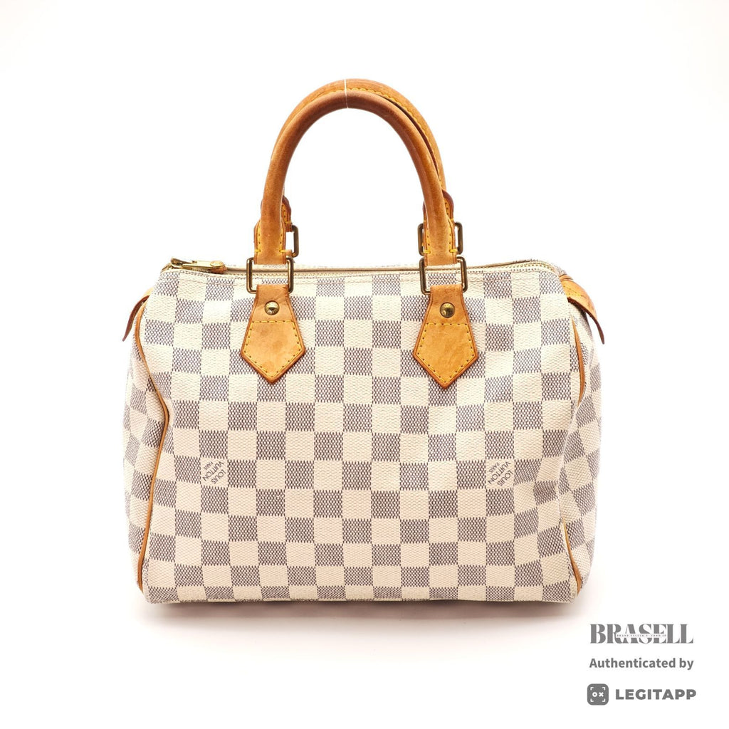 LOUIS VUITTON Damier Azur Speedy 25 N41534 Handbag White【ImportFeeFREE】