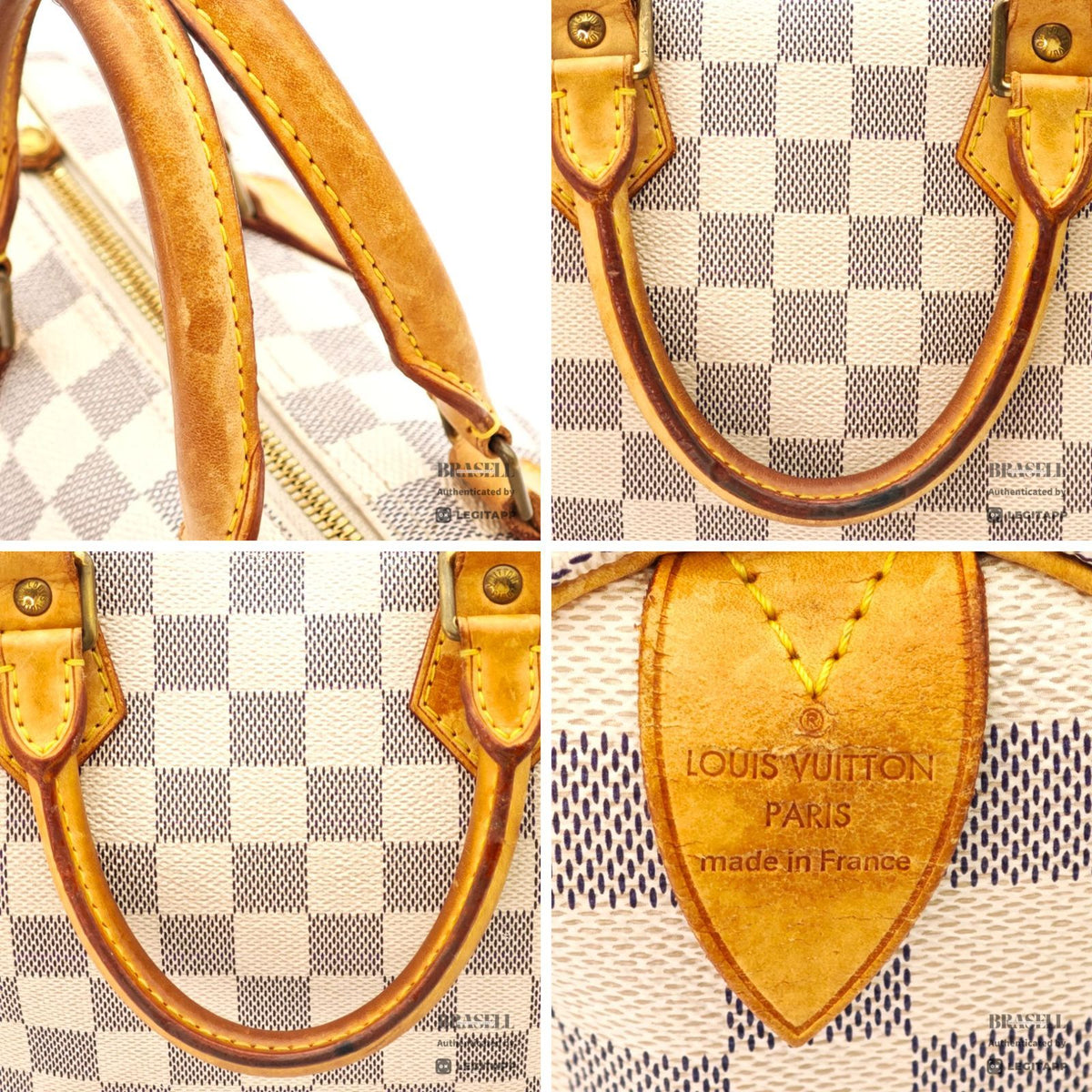 LOUIS VUITTON Damier Azur Speedy 25 N41534 Handbag White【ImportFeeFREE】