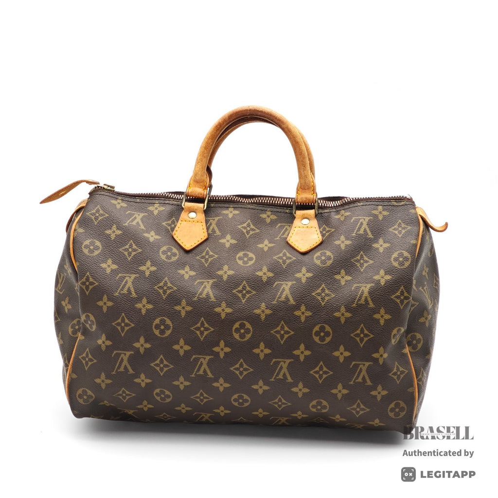 LOUIS VUITTON Speedy 35 M41524 Hand Bag Monogram Canvas Brown 【ImportFeeFREE】
