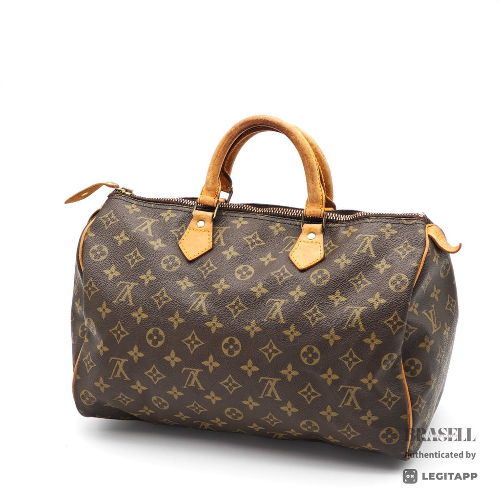 LOUIS VUITTON Speedy 35 M41524 Hand Bag Monogram Canvas Brown 【ImportFeeFREE】