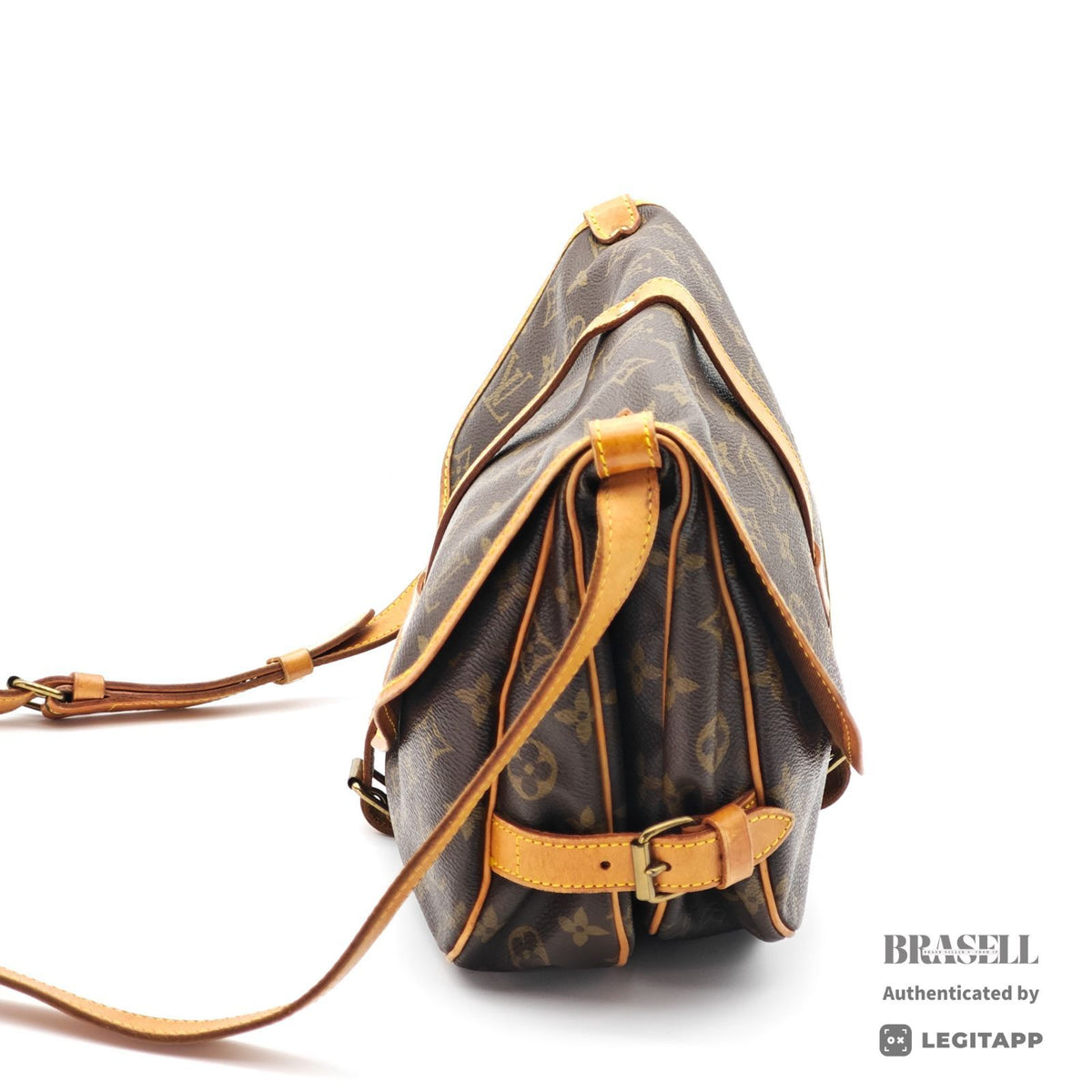 LOUIS VUITTON Saumur 30 M42256 Shoulder Bag Flap Monogram Brown【ImportFeeFREE】
