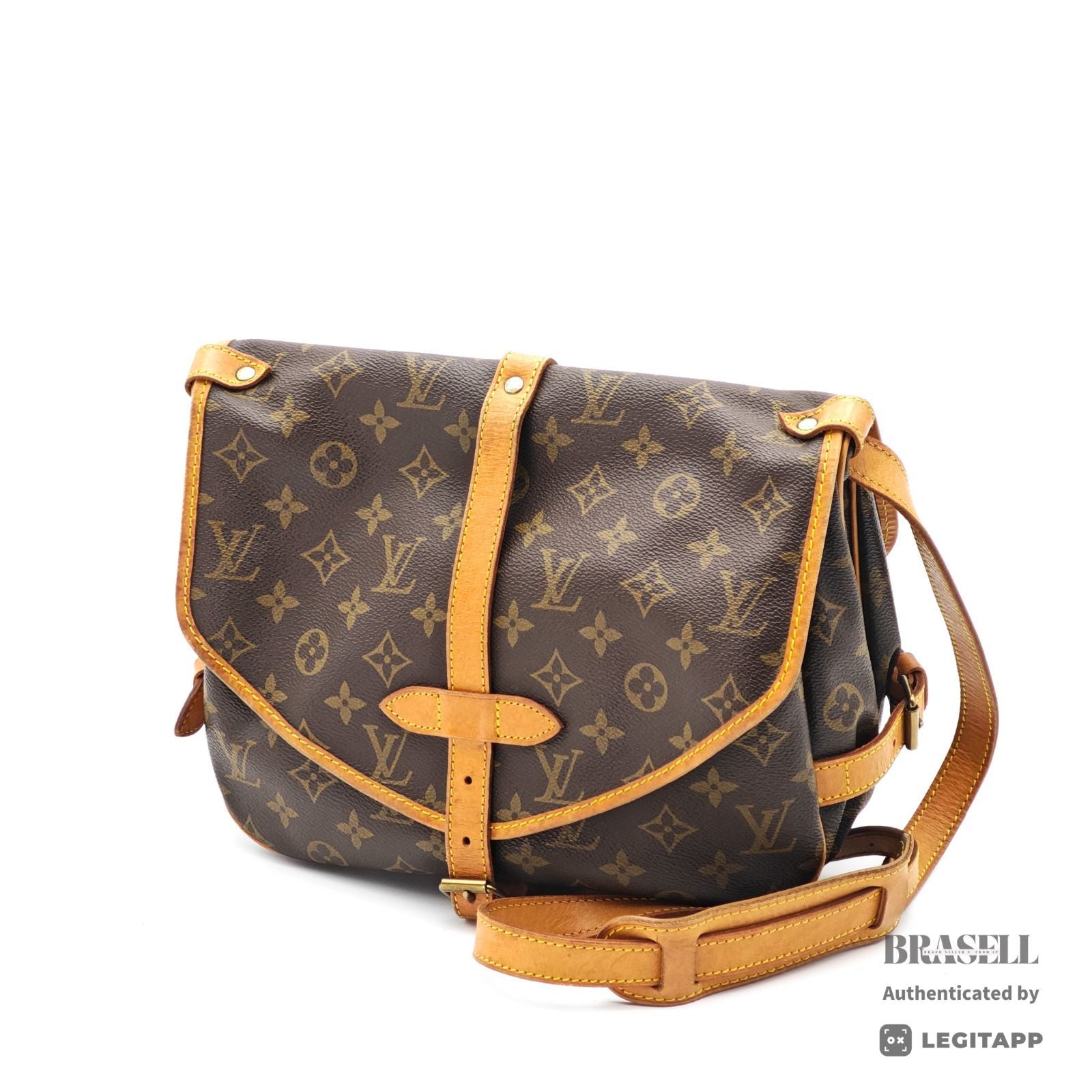 LOUIS VUITTON Saumur 30 M42256 Shoulder Bag Flap Monogram Brown【ImportFeeFREE】