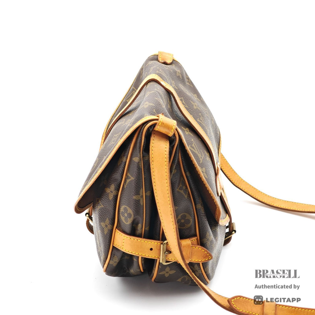 LOUIS VUITTON Saumur 30 M42256 Shoulder Bag Flap Monogram Brown【ImportFeeFREE】
