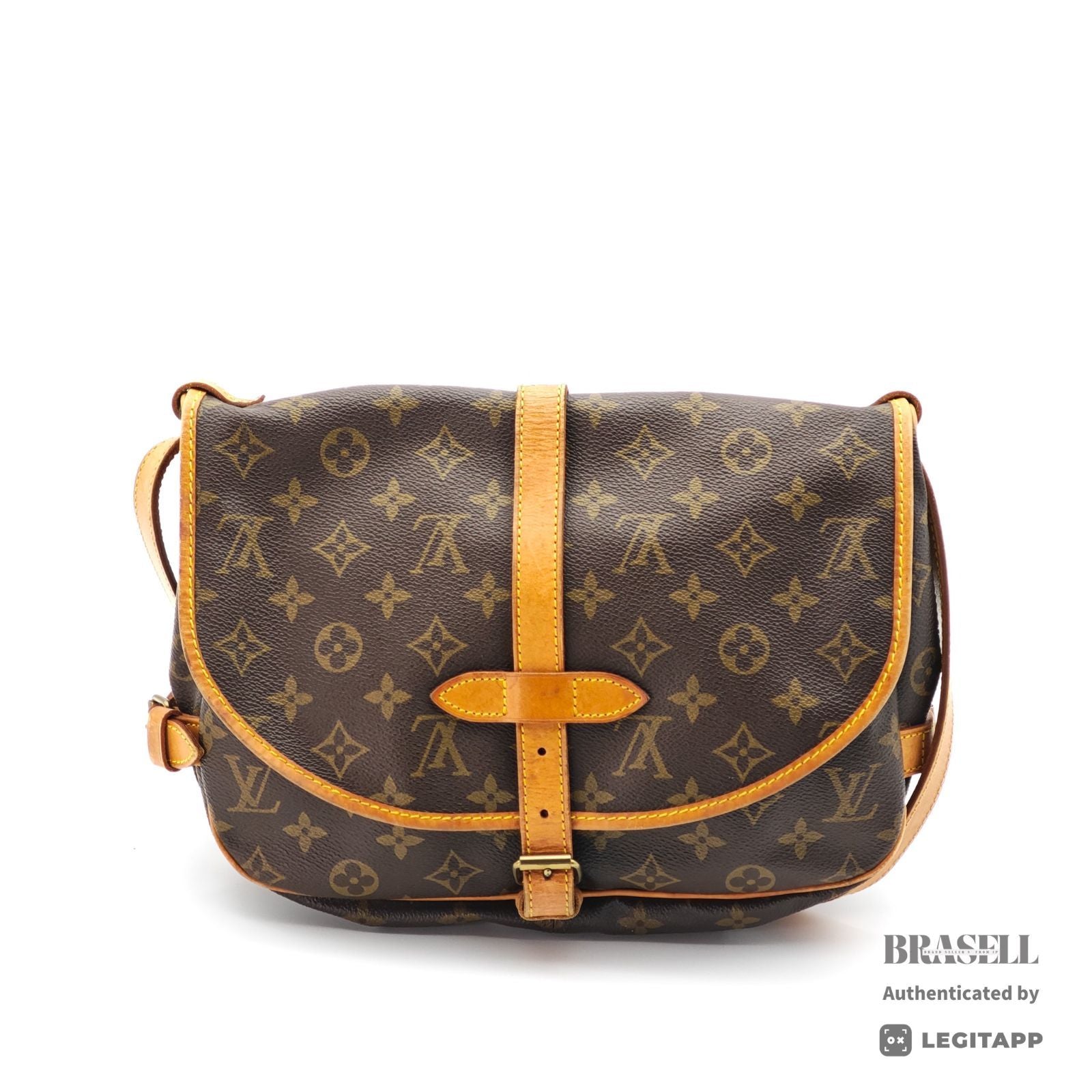 LOUIS VUITTON Saumur 30 M42256 Shoulder Bag Flap Monogram Brown【ImportFeeFREE】