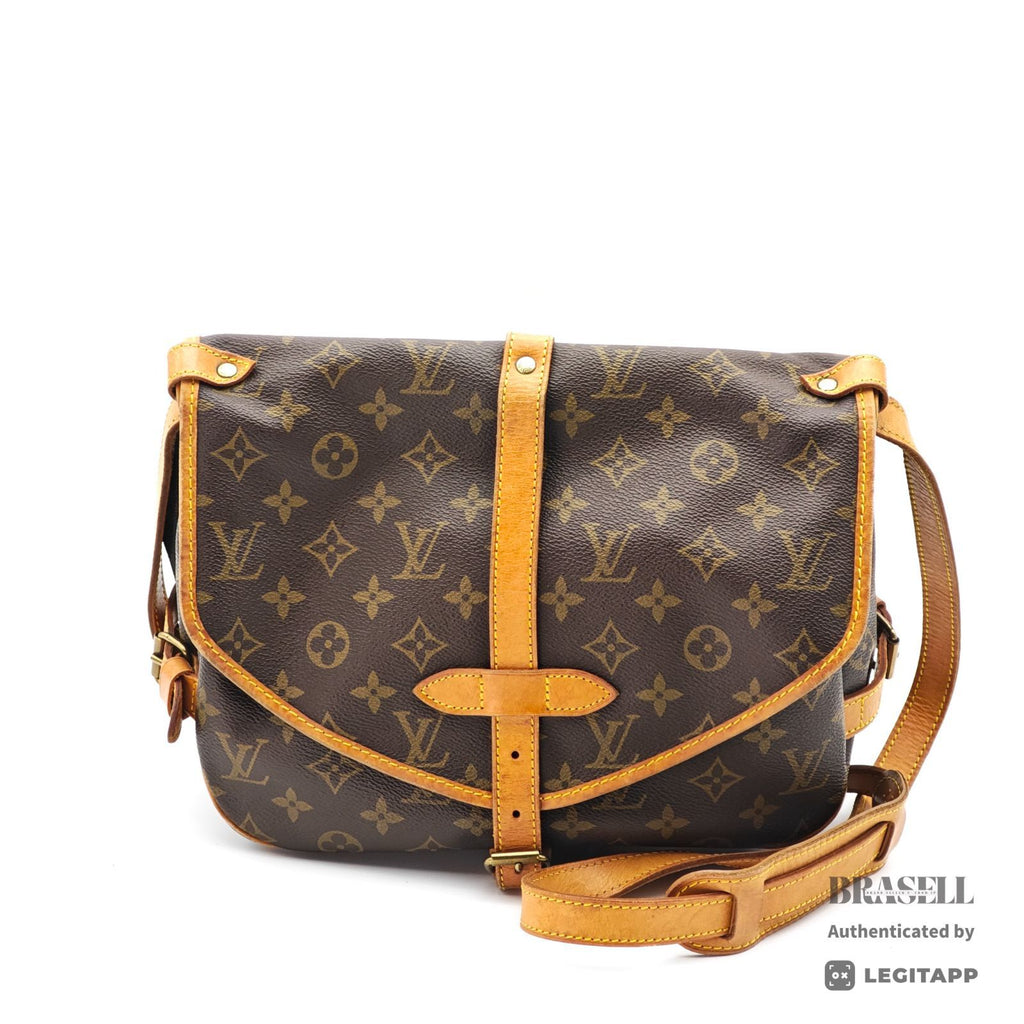 LOUIS VUITTON Saumur 30 M42256 Shoulder Bag Flap Monogram Brown【ImportFeeFREE】