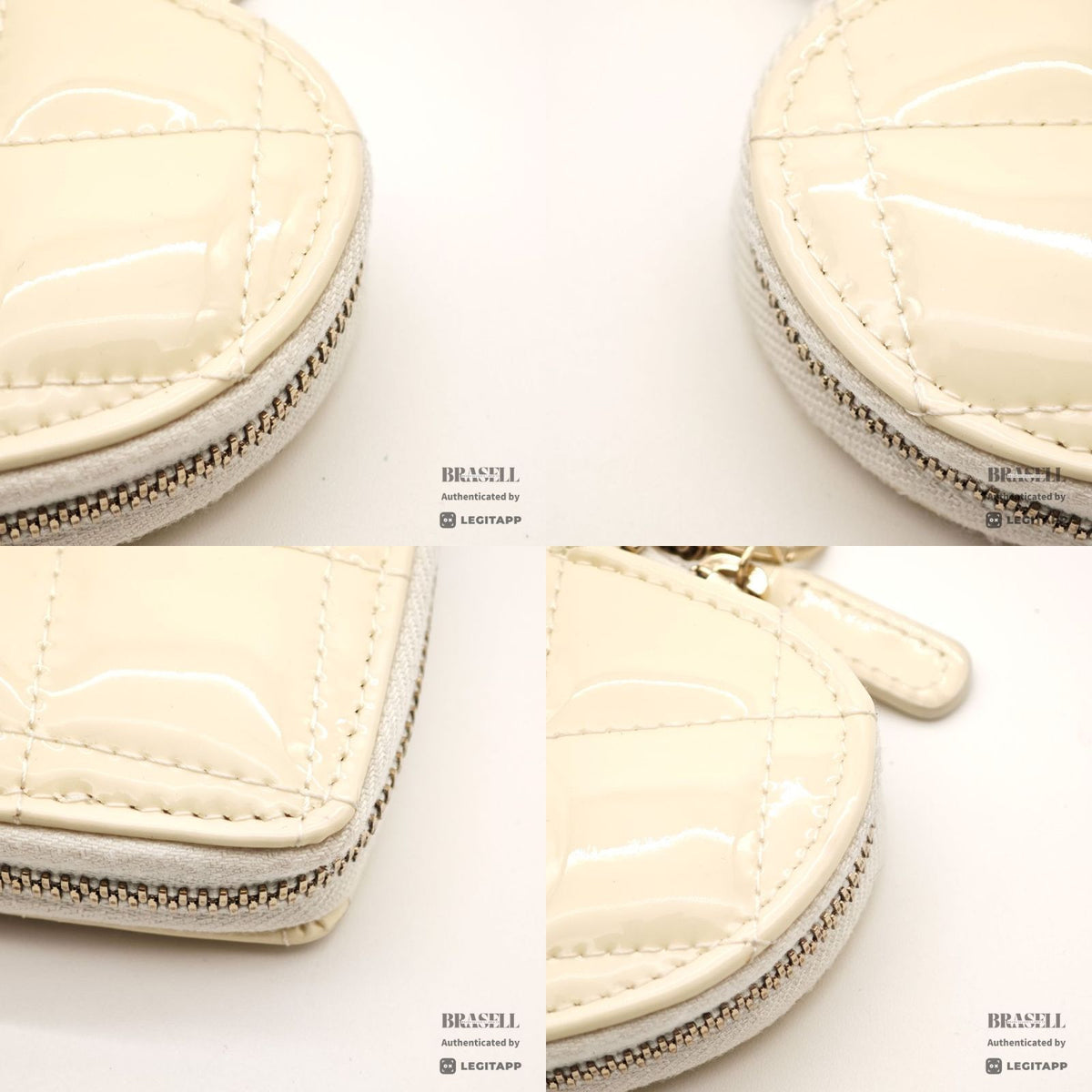 CHANEL Patent Leather Heart Pouch Mini Bag Black White Unisex【ImportFeeFREE】