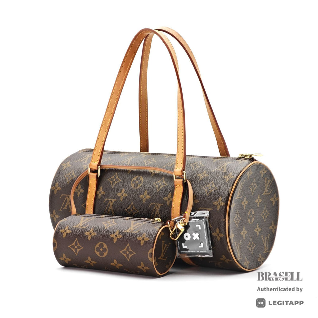 LOUIS VUITTON Monogram Papillon 30 M51385 Handbag Brown w/Pouch【ImportFeeFREE】