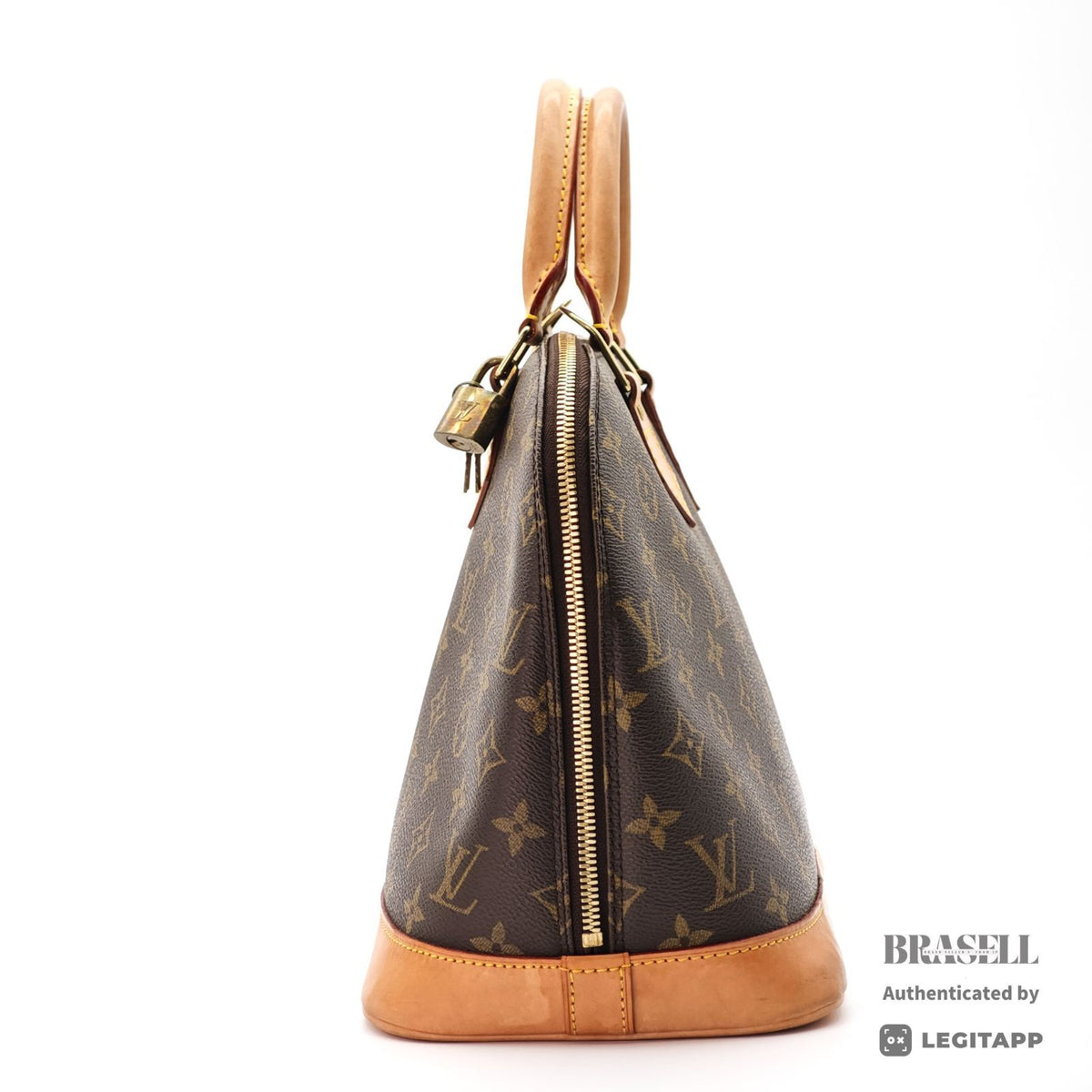 LOUIS VUITTON Monogram Alma M51130 Handbag Brown Padlock & Key【ImportFeeFREE】