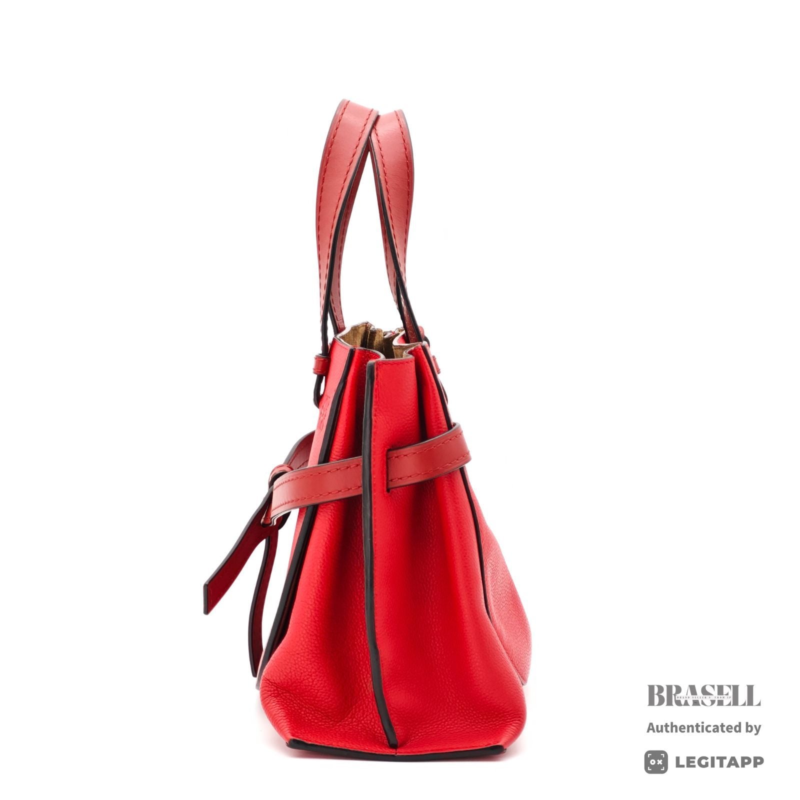 LOEWE Gate Top Handle Small Bag Red Women's with Dust Bag【ImportFeeFREE】