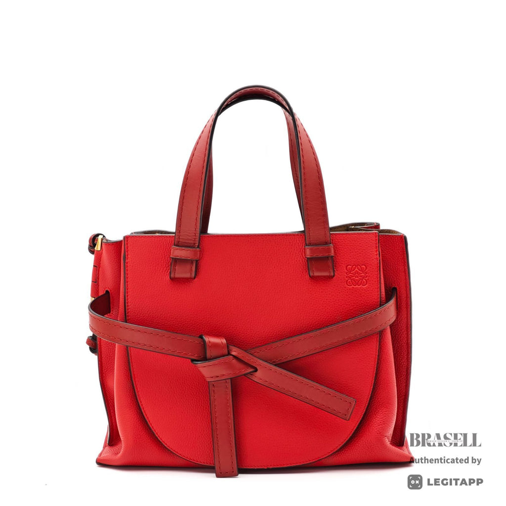 LOEWE Gate Top Handle Small Bag Red Women's with Dust Bag【ImportFeeFREE】
