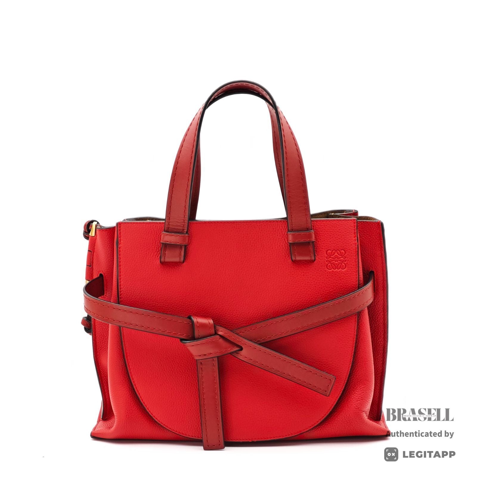 LOEWE Gate Top Handle Small Bag Red Women's with Dust Bag【ImportFeeFREE】