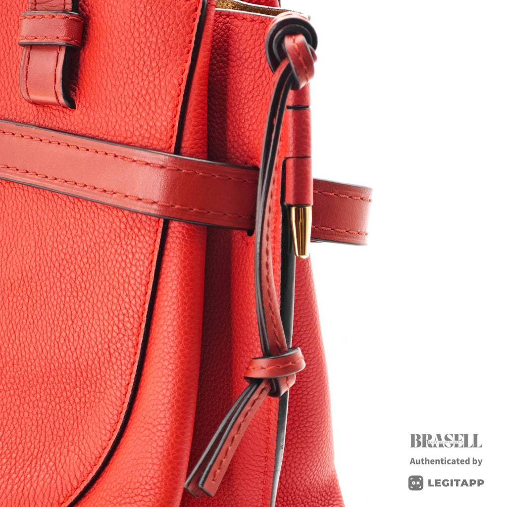 LOEWE Gate Top Handle Small Bag Red Women's with Dust Bag【ImportFeeFREE】