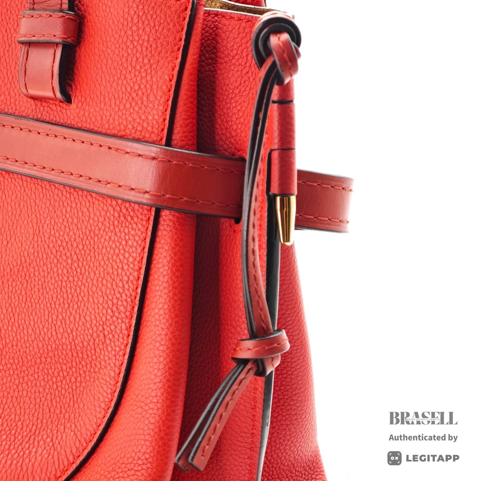 LOEWE Gate Top Handle Small Bag Red Women's with Dust Bag【ImportFeeFREE】