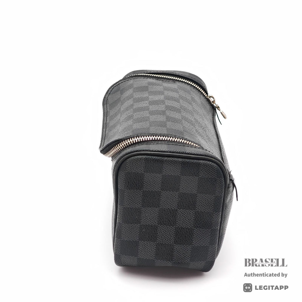 LOUIS VUITTON Damier Graphite Toiletry Bag N47625 【ImportFeeFREE】