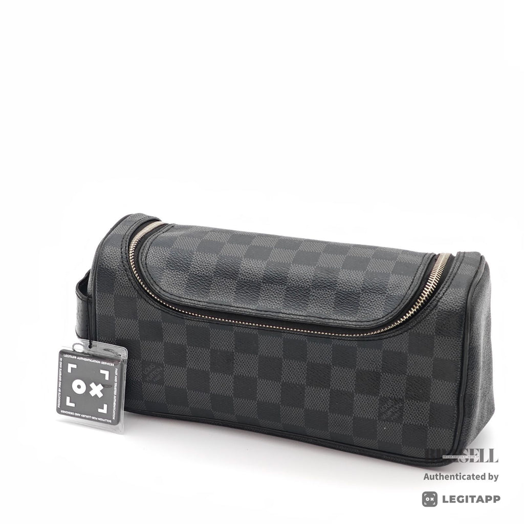 LOUIS VUITTON Damier Graphite Toiletry Bag N47625 【ImportFeeFREE】