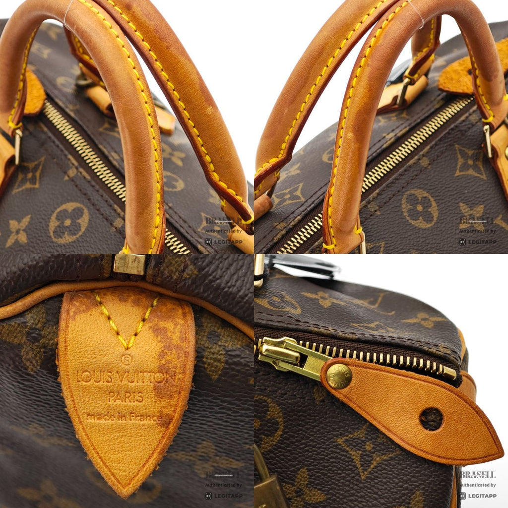 LOUIS VUITTON Speedy 30 Handbag Monogram Canvas Brown M41108 【ImportFeeFREE】