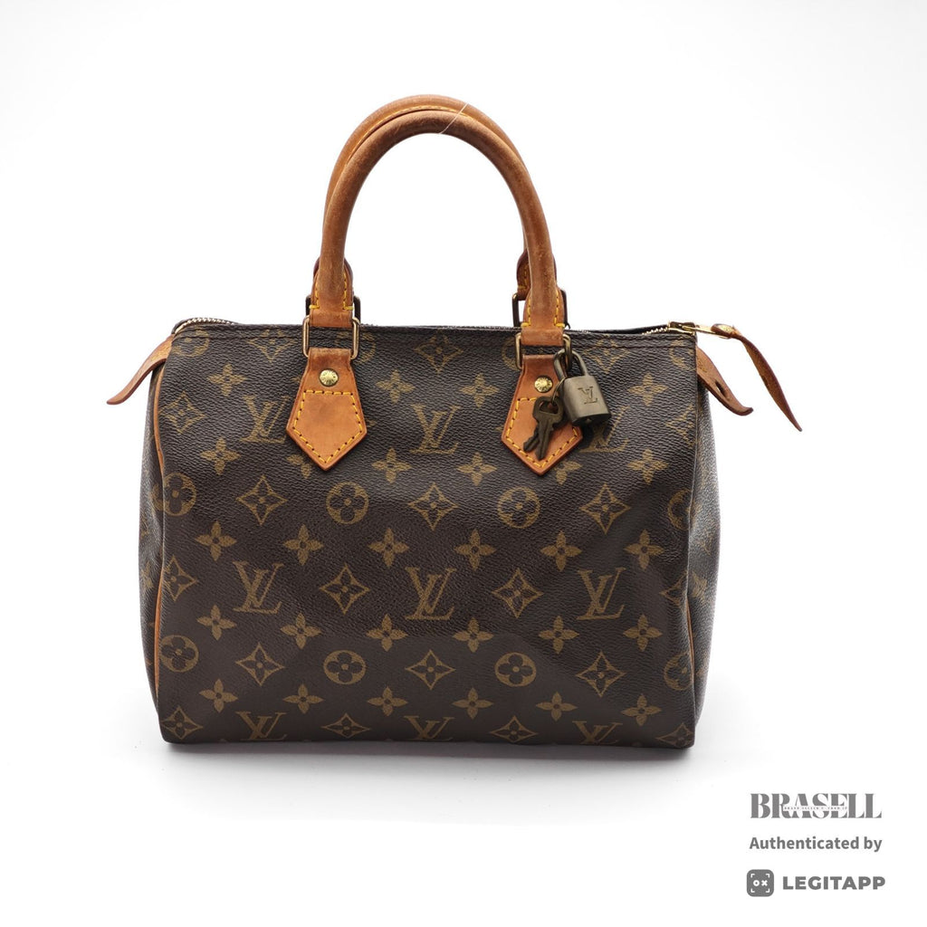 LOUIS VUITTON Speedy 25 M41528 Hand Bag Monogram Canvas Brown 【ImportFeeFREE】