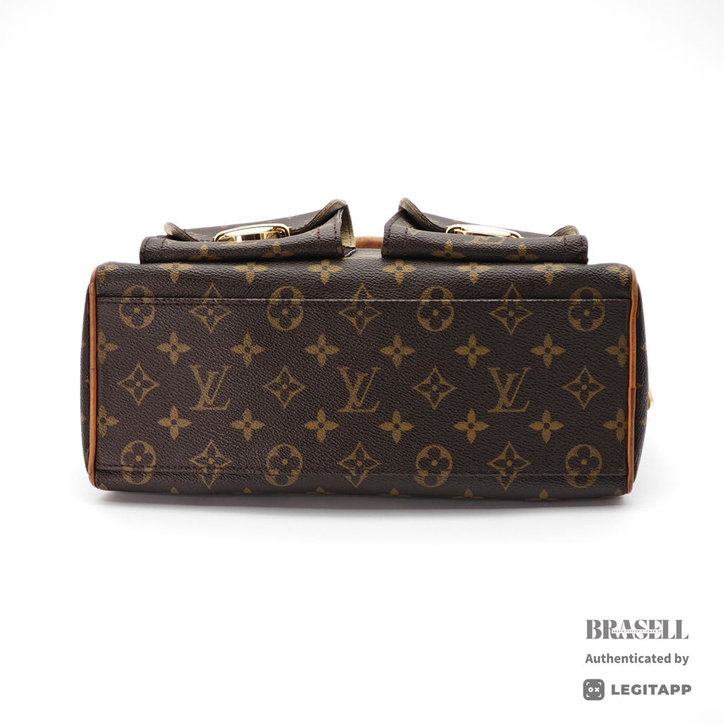 LOUIS VUITTON Monogram Manhattan PM Handbag Brown Unisex【ImportFeeFREE】