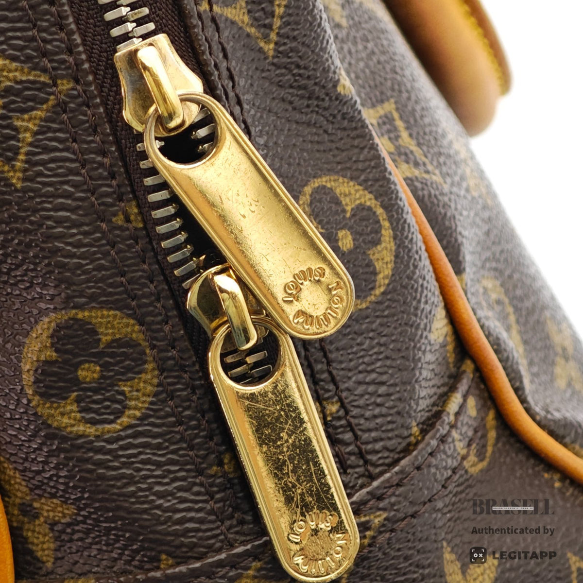 LOUIS VUITTON Monogram Manhattan PM Handbag Brown Unisex【ImportFeeFREE】
