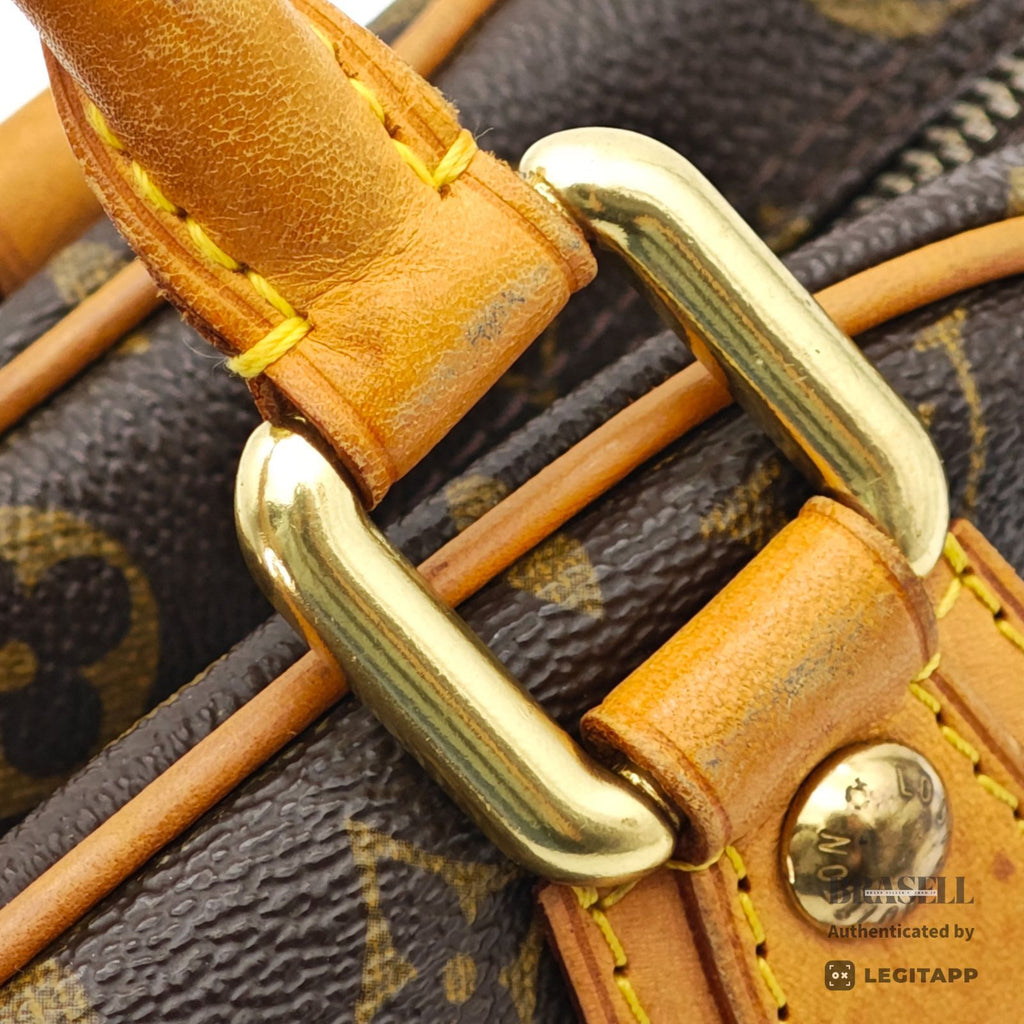 LOUIS VUITTON Monogram Manhattan PM Handbag Brown Unisex【ImportFeeFREE】