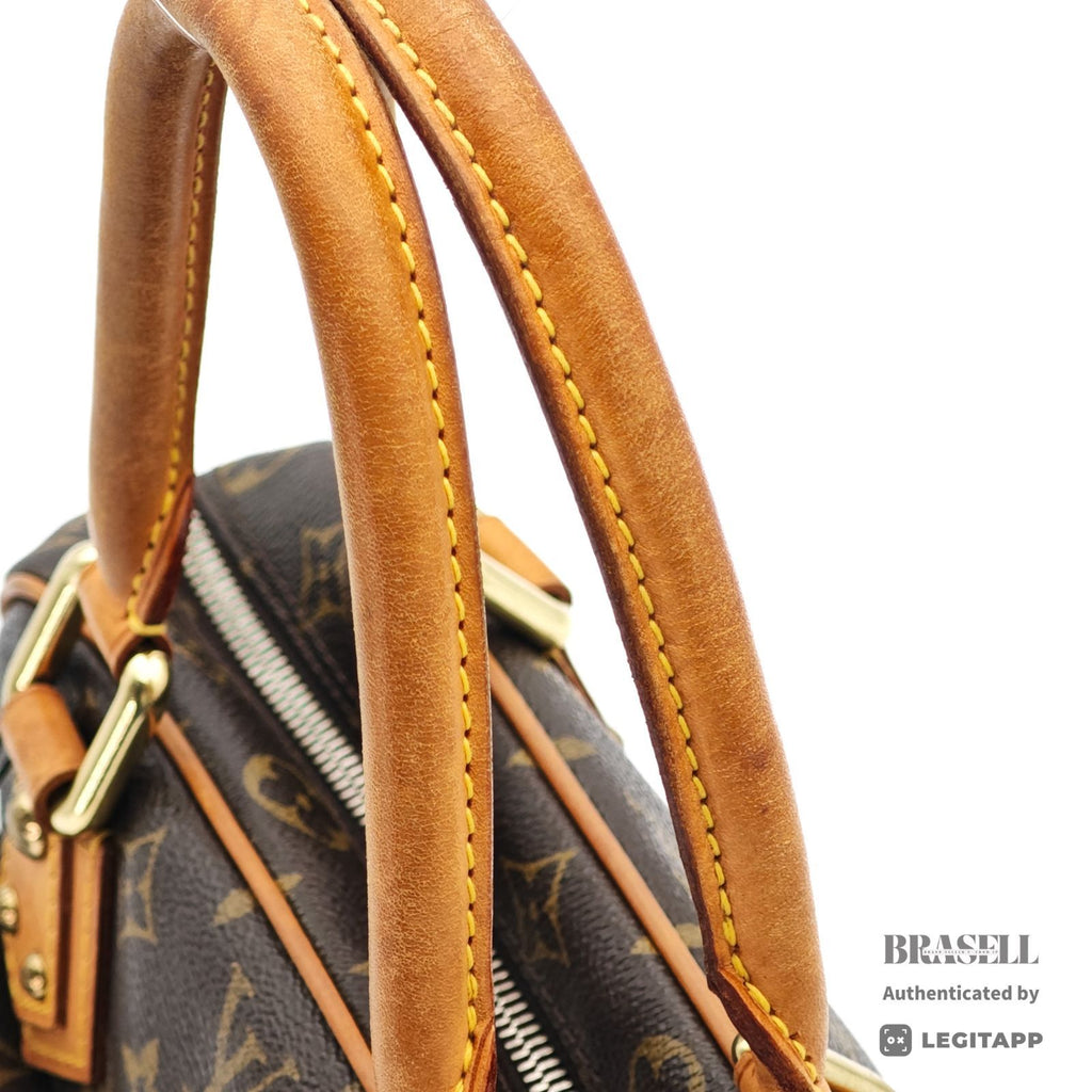 LOUIS VUITTON Monogram Manhattan PM Handbag Brown Unisex【ImportFeeFREE】