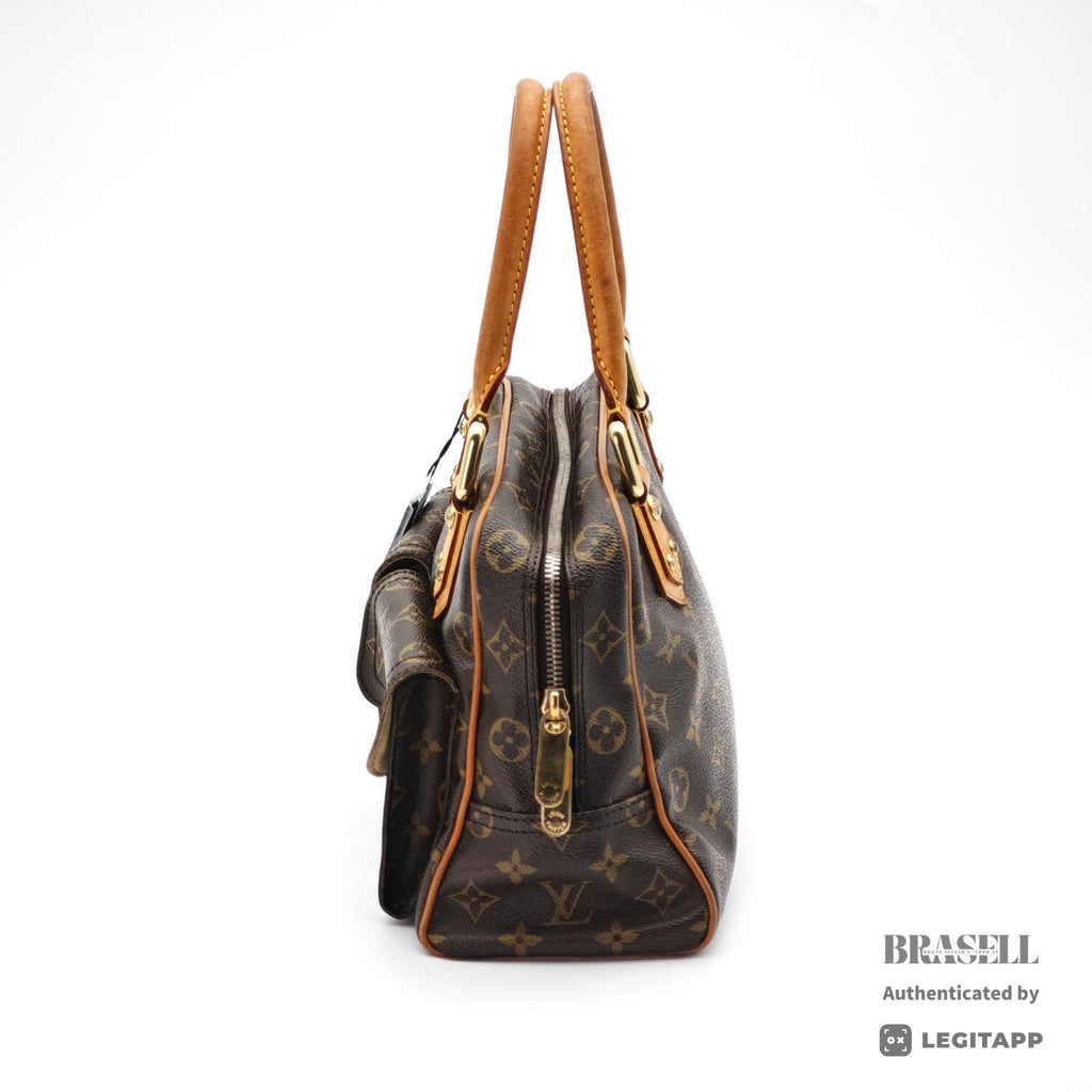 LOUIS VUITTON Monogram Manhattan PM Handbag Brown Unisex【ImportFeeFREE】