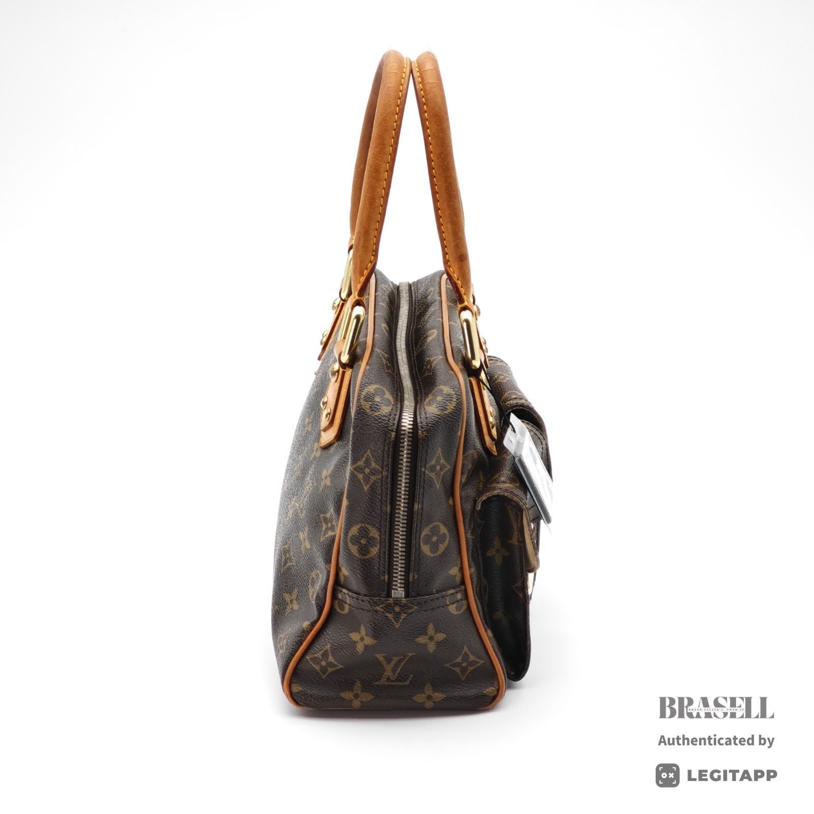 LOUIS VUITTON Monogram Manhattan PM Handbag Brown Unisex【ImportFeeFREE】